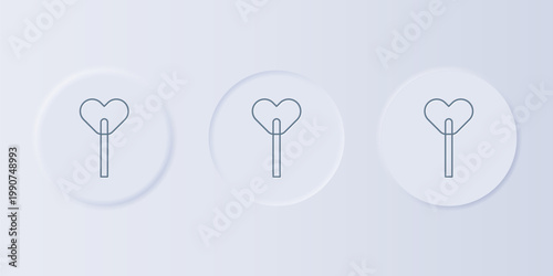 Grey Lollipop icon isolated on grey background. Food, delicious symbol. Set icons in square buttons. Vector