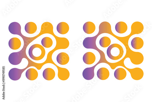 Meta ball abstract dots set. Liquid connected blobs vector illustration