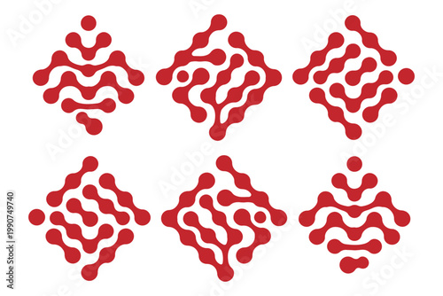 Connected dots icon circles pattern sign integration symbol abstract point movement connected round blobs transition meta balls smooth fluid vector illustration modern ..