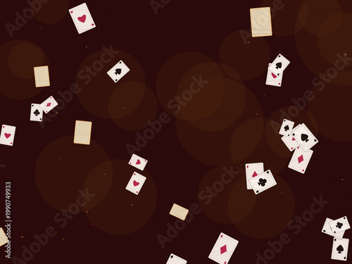 Retro Playing Card Deck Suits Pattern Background