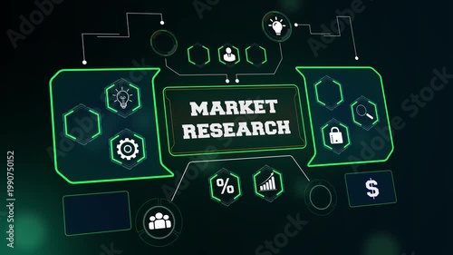 Professional market research and business trend analysis concept footage featuring a professional dashboard for strategic corporate development