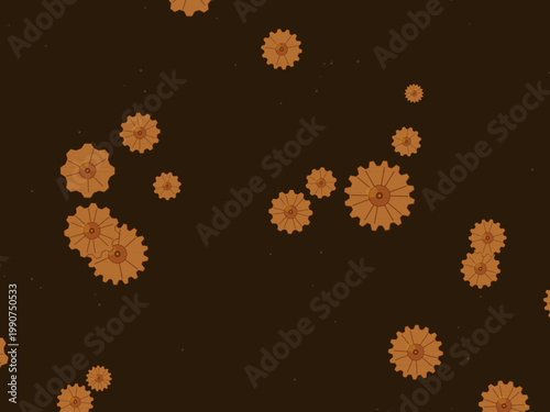 Steampunk Gears Mechanical Pattern Industrial Background
