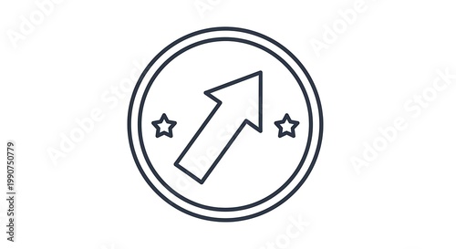 Free Download Growth Icon, Upward Arrow Symbol, Success Coin Graphic, Business Progress Concept, Achievement Emblem isolated on White Background - GFXLoad