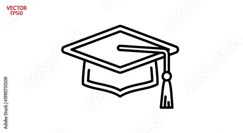 Graduation Cap Icon Academic Symbol.