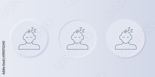 Grey Dreams icon isolated on grey background. Sleep, rest, dream concept. Resting time and comfortable relaxation. Set icons in square buttons. Vector
