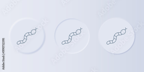 Grey Snake icon isolated on grey background. Set icons in square buttons. Vector