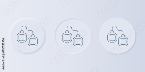 Grey Handcuffs icon isolated on grey background. Set icons in square buttons. Vector