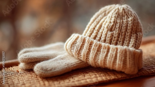 Knitted hat gloves accessories