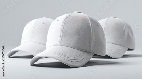 White baseball caps mockup