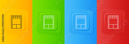 White Wardrobe icon isolated on colorful background. Set icons in square buttons. Vector