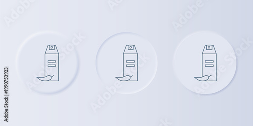 Grey Pepper spray icon isolated on grey background. OC gas. Capsicum self defense aerosol. Set icons in square buttons. Vector