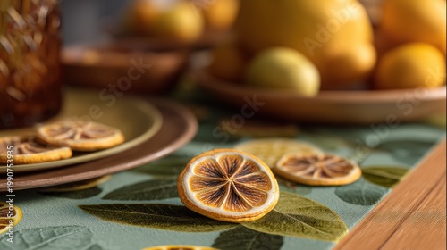 Dried lemon slices decor