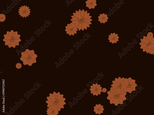 Industrial Steampunk Gears Clockwork Pattern Design