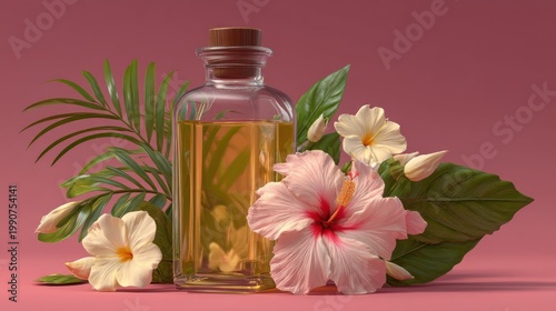 Floral oil bottle display