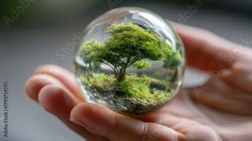 Small tree in glass sphere