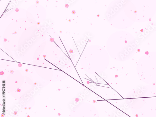 Sakura Cherry Flower Petal Pattern Background