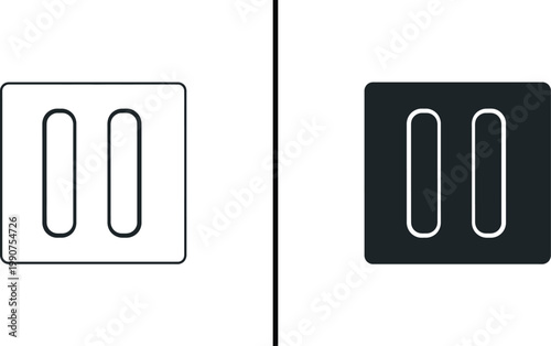 A simple illustration of two light switch designs side by side