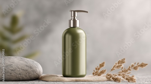 Olive green bottle mockup