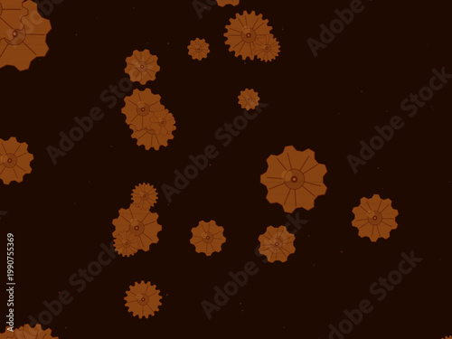 Brass Gear Cog Steampunk Pattern Background