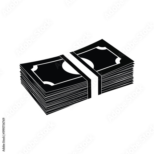 Stack of money banknotes tied with a band, representing finance, wealth, and currency.
