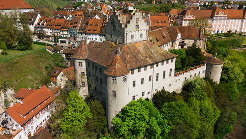 Historic Old Castle Meersburg at Lake Constance in spring sunshine, Germany