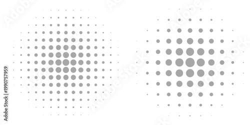 black white circular halftone dot pattern. Vector eps 10