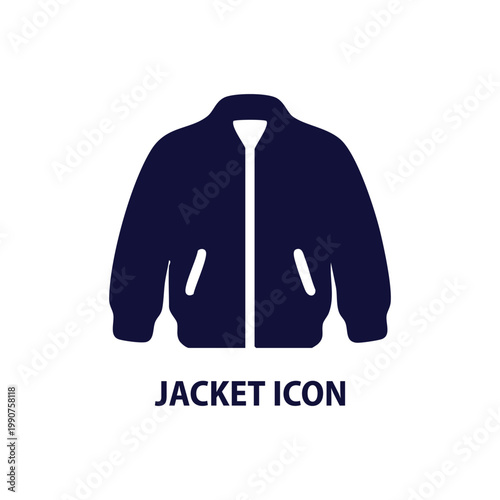 Jacket Icon - Minimal Outline Winter Coat Vector for Clothing and Fashion Design