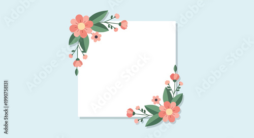Mothers Day Social Media Post Template Flat Vector Illustration Floral Design