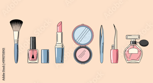 Collection of various makeup products.
