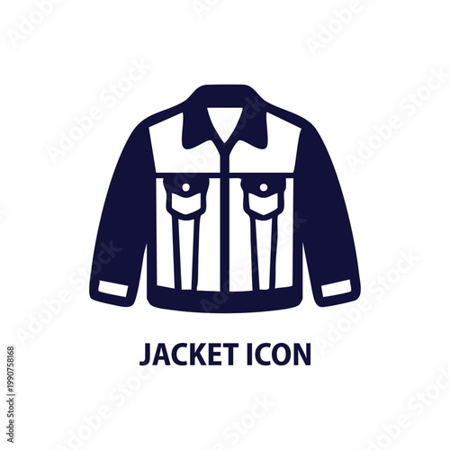 Jacket Icon - Minimal Outline Winter Coat Vector for Clothing and Fashion Design