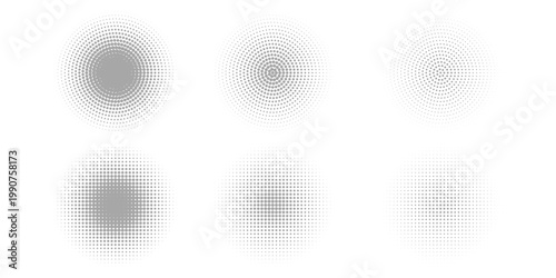 black white circular halftone dot pattern. Vector eps 10