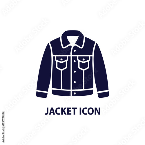 Jacket Icon - Minimal Outline Winter Coat Vector for Clothing and Fashion Design