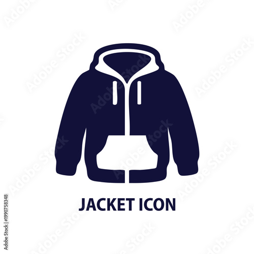 Jacket Icon - Minimal Outline Winter Coat Vector for Clothing and Fashion Design