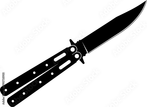 Butterfly knife balisong weapon silhouette