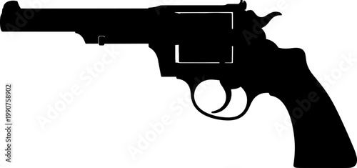 Classic revolver handgun silhouette for law and order themes