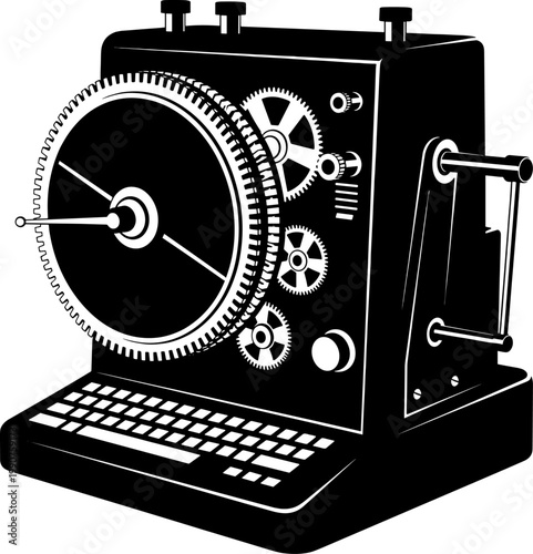 Cryptographic coding machine silhouette for secret communications