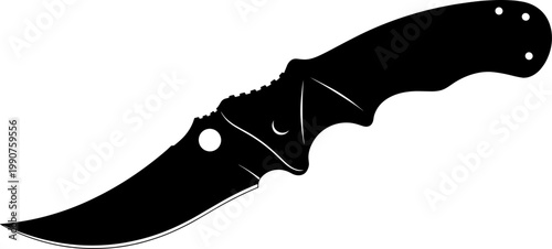 Folding tactical pocket knife silhouette