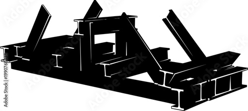 Industrial steel girder structure for construction framework