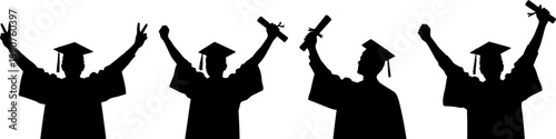 vector silhouette of a bachelor's degree