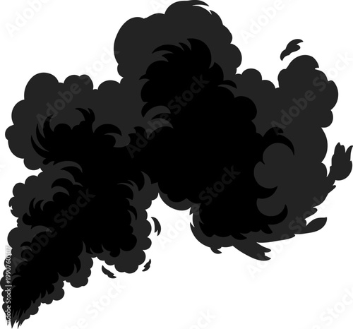Large billowing smoke plume from a heavy explosion
