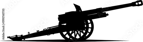 Long barrel anti-tank field gun silhouette