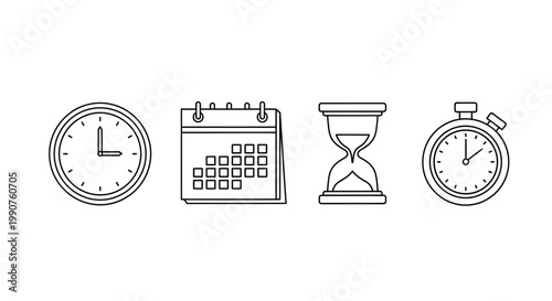 Time Concept Isolated Main Subject Illustration.