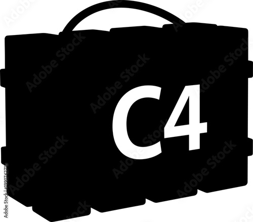 Portable c4 plastic explosive briefcase profile