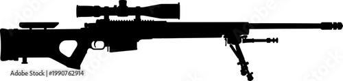 Precision marksman rifle with adjustable bipod silhouette