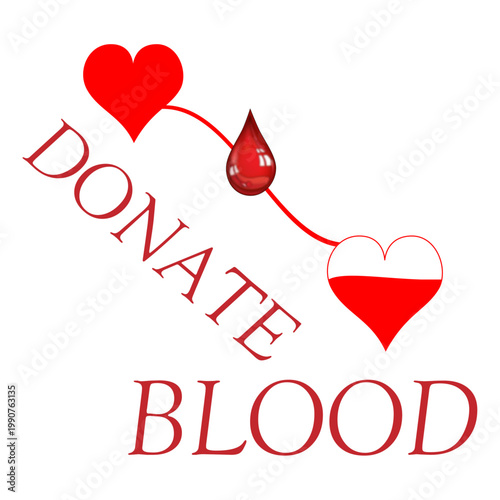 World Blood Donor Day Vector Design with Heart and Blood Drop Save Life Concept