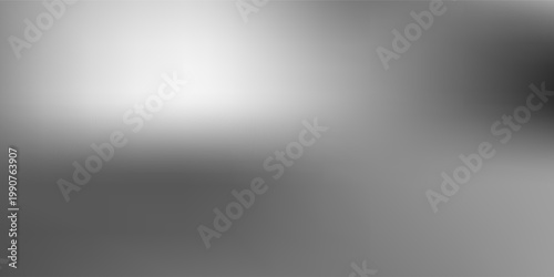 Silver background with metal mirror texture. Chrome gradient surface with simple abstract light ball.
