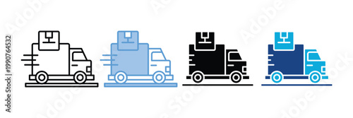 Truck Delivery  Icon Set Multiple Style Collection
