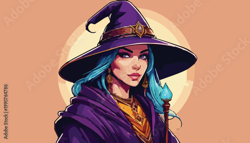 Enchanting Witch Portrait - A Captivating Gaze into Mystical Realms.