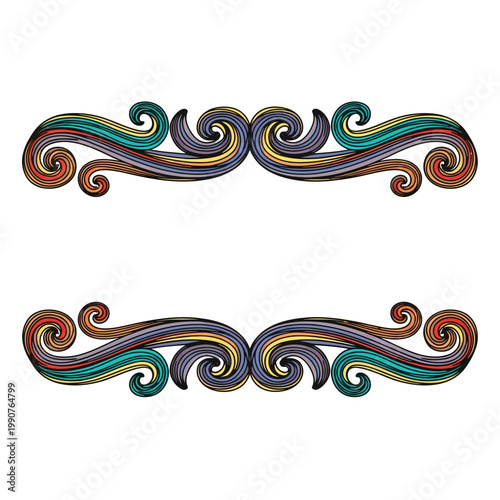 Elegant Quilled Paper Filigree Design with Swirling Colorful Elements.