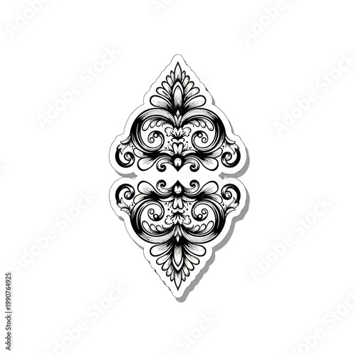 Intricate black and white ornate design.